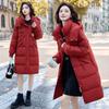 Новая приталенная одежда средней длины из хлопка с пухом, модная куртка большого размера с капюшоном, утолщенная хлопковая одежда, одежда-хлеб