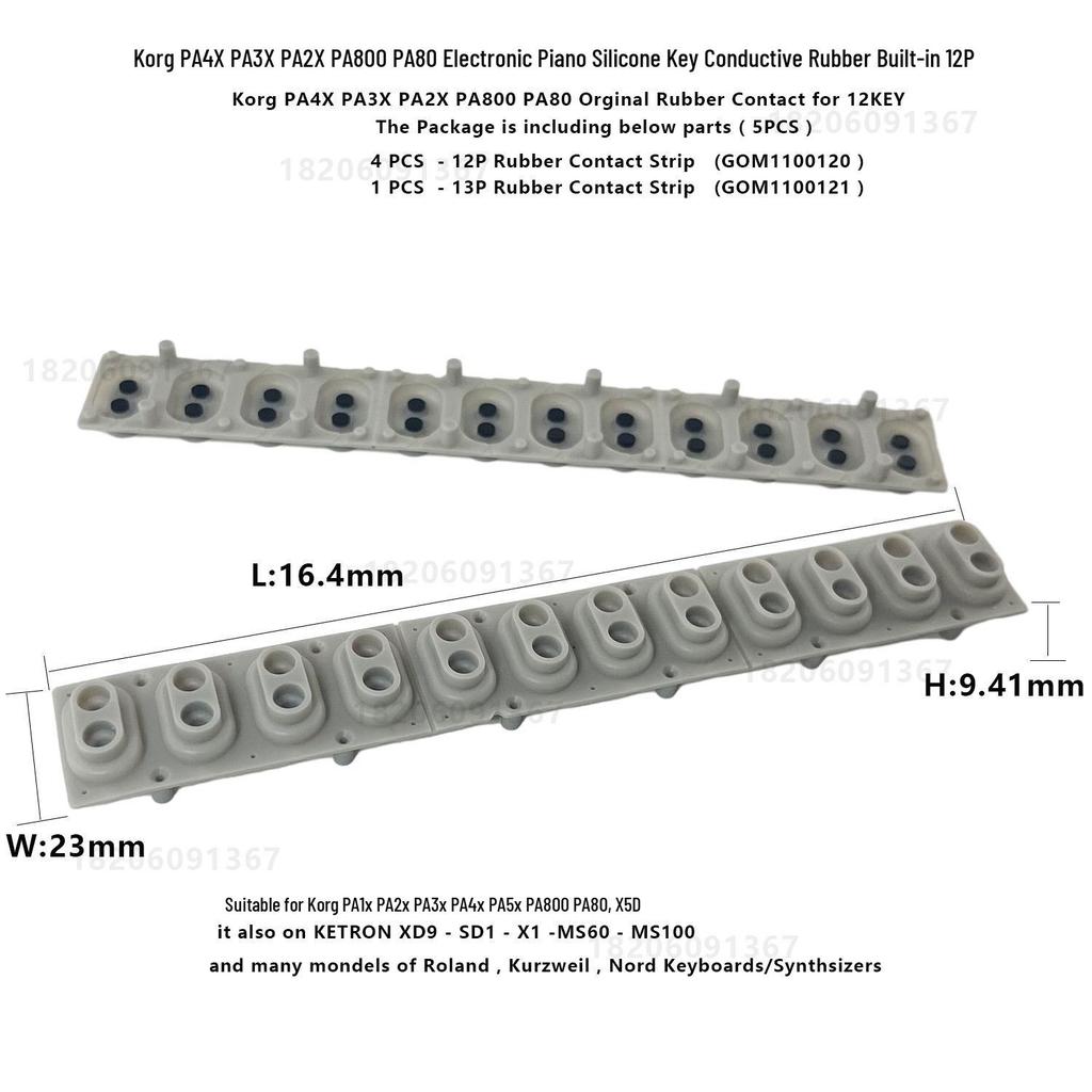 Korg PA Series (4X, 3X, 2X, 5X, 800, 80) Silicone Conductive Rubber Keypad for Electronic Piano 13P