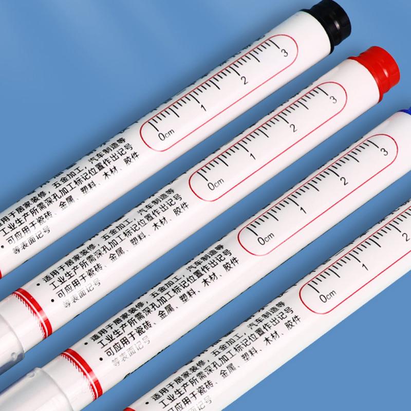 3 шт. Многоцелевой водонепроницаемый маркер с длинной головкой 20 мм, для строительства, деревообработки, глубоких отверстий, маркер для краски