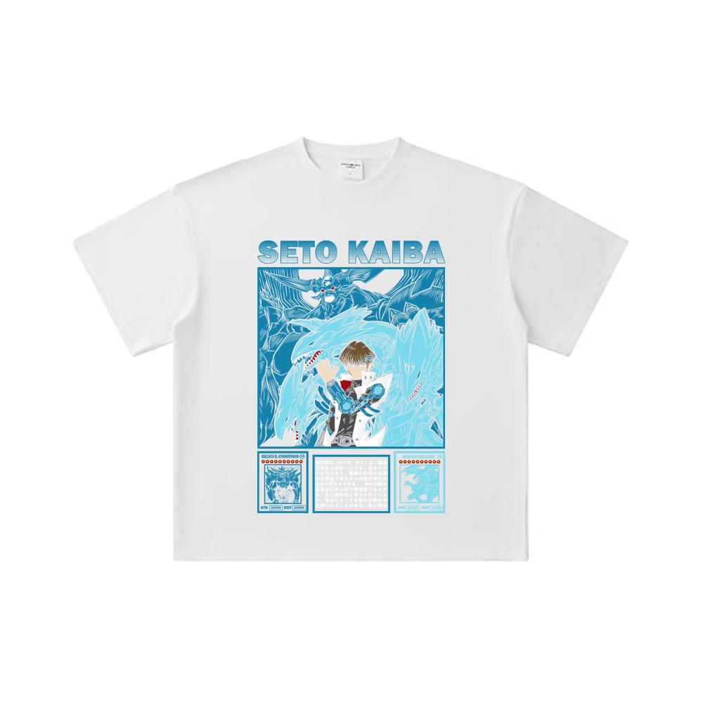 260 GSM Double Yarn 32 Count 100% Cotton Yu-Gi-Oh V6 Seto Kaiba Print Unisex Heavy Cotton T Shirt