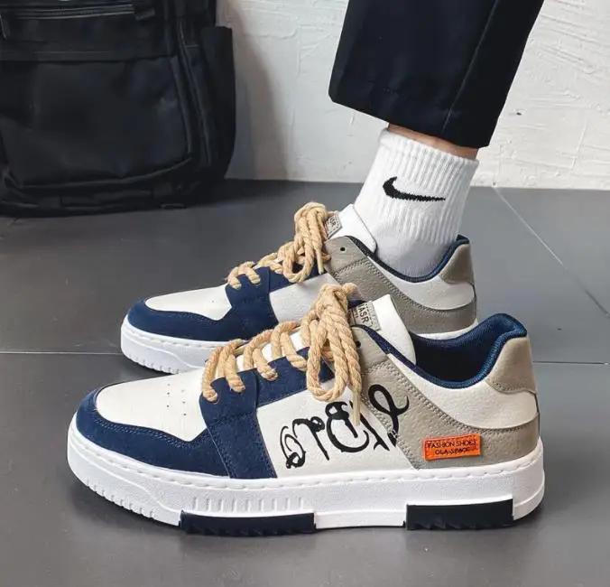 Дизайнерская обувь, мужские повседневные кроссовки на платформе, кроссовки на шнуровке, студенческие кроссовки, мужская вулканизированная обувь, Zapatillas Hombre