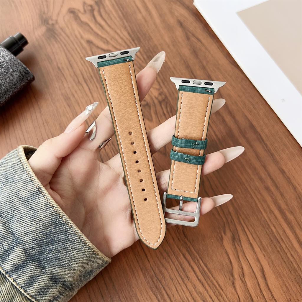 Ремешок для Apple Watch Series 10 Ultra 9 8 7 SE 6 5 4 3 2 1 46 мм 49 мм 45 мм 44 мм 42 мм Плетеный клетчатый кожаный ремешок на запястье