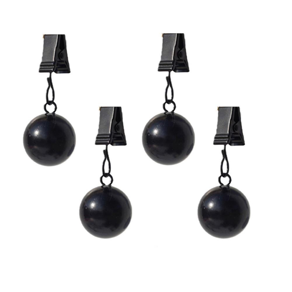 4 pcs Gravity Ball Curtain Weight Ball with Clip Windproof Curtain Weights Rustproof Durable Table Cloth Weights Outdoor Use