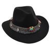 Ethnic bowler hat tassel western cowboy hat jazz hat turquoise felt hat outdoor literary sun hat