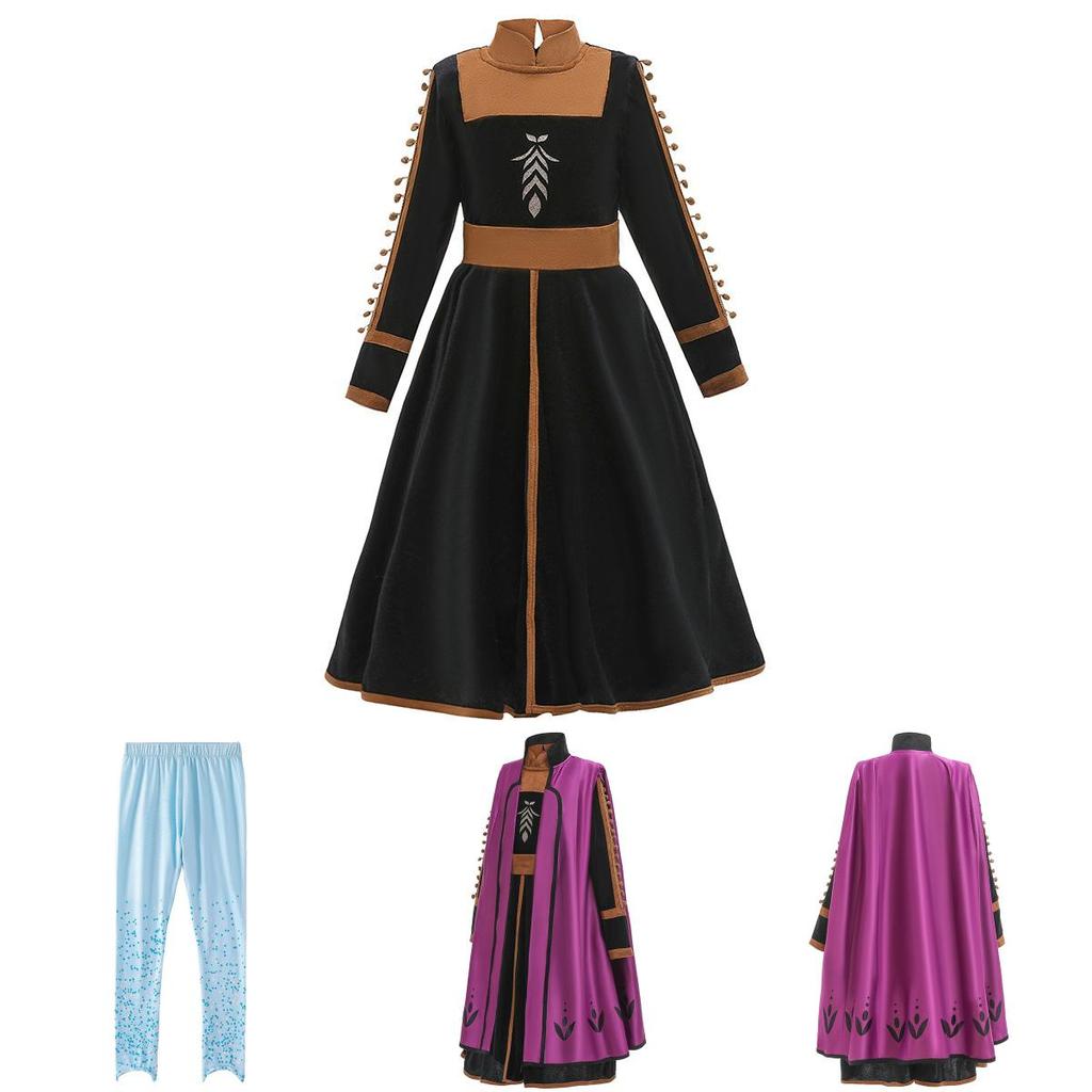 Холодное сердце 2 Эльза Снежная королева Анна Детский костюм для косплея Элегантное платье принцессы для девочек