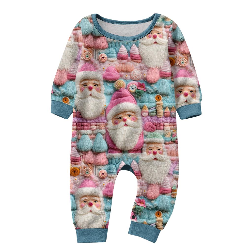 Matching Family Christmas Print Flannel Homewear Set Long-Sleeve Top And Pants