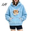 Pet Carrier Hoodie for Women Loose Fit Pullover Sweatshirt with Front Pouch Small Dog Carrying Long Sleeve Autumn Winter Casual Tops Dogs