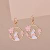 Colorful Aesthetic Animal Cat Rabbit Koi Dragon Earrings For Women Girls Enameled Delicate Gold Color Hoop Earrings Zircon Gift