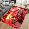 Fiery Warrior Anime Girl Design suitable as a non-slip mat for the living room or bedroom sofa