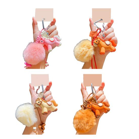 Брелок Подвеска Плюшевый Шарик Декор Шарм Лошади Декоративная Подвеска для Сумки Год Лошади Удача