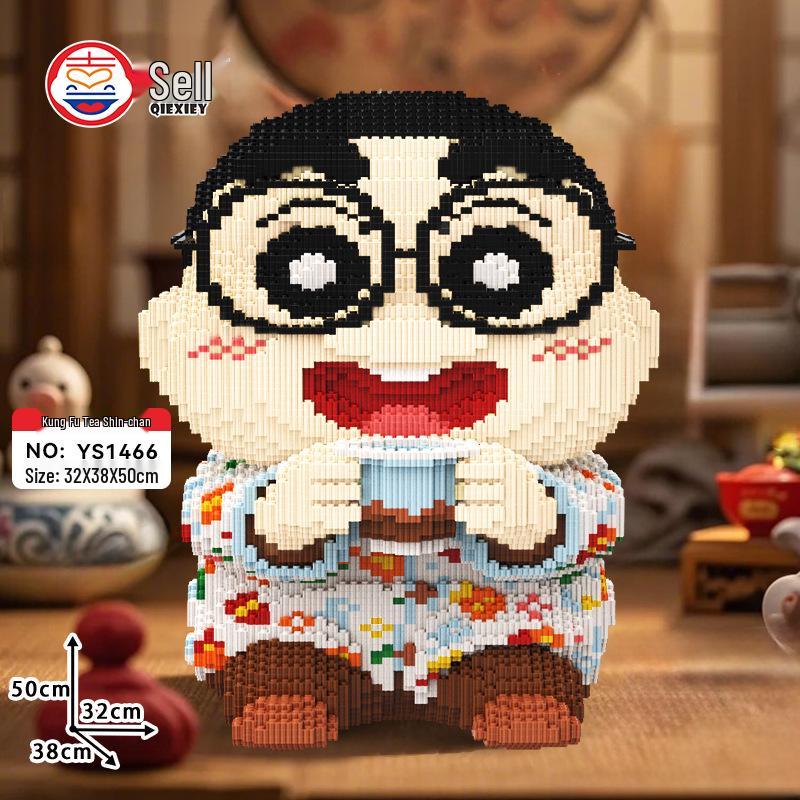 Официально лицензированные семейные конструкторы Crayon Shin-chan: Образовательный набор для чайной церемонии в китайском стиле для детей и взрослых