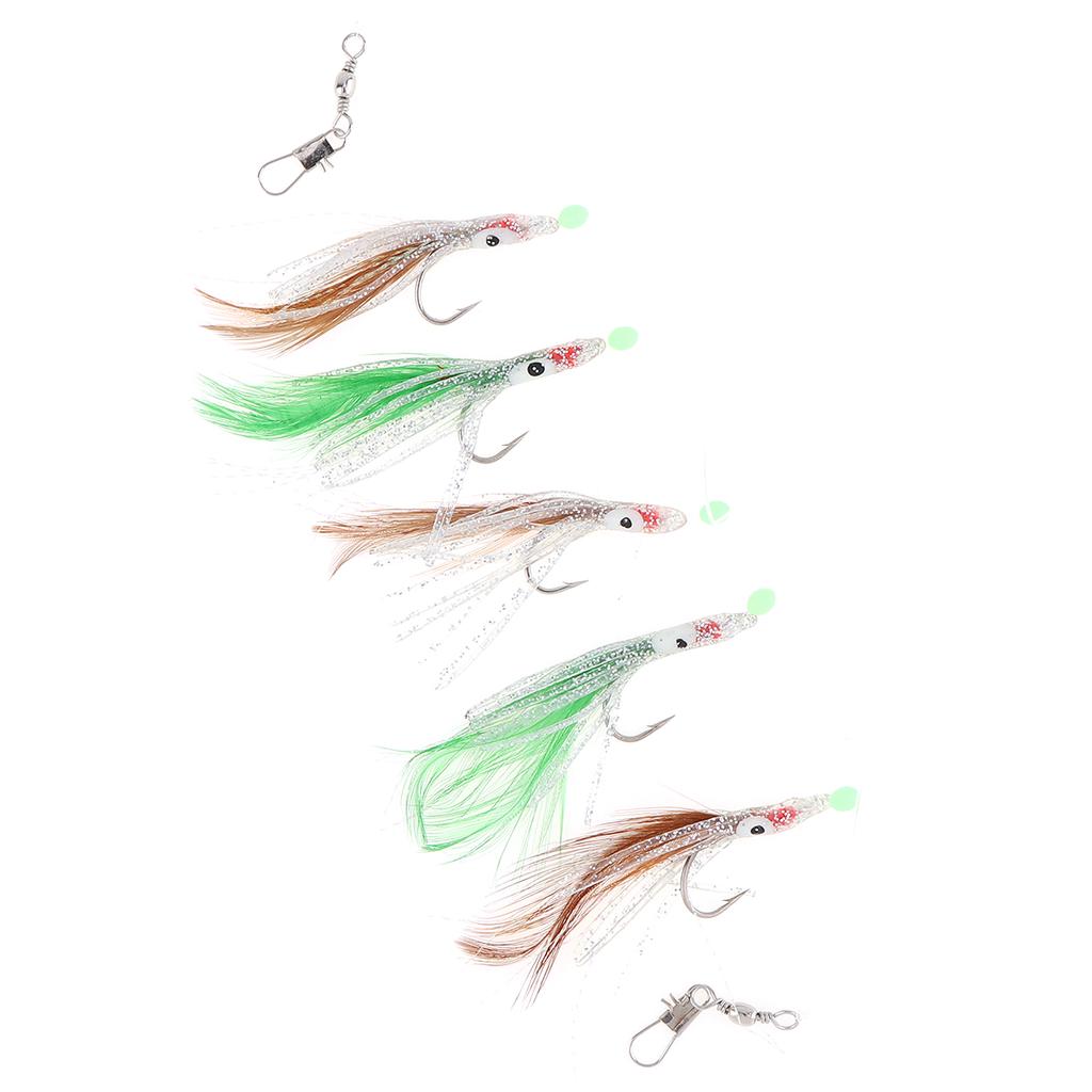 Luminous Sabiki Soft Fishing Lure Hook Octopus Shaped Feather Fishing String Hook