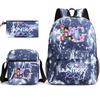 3Pcs/set 26 English Letter Printed Large Capacity Bookbag Backpack with Shoulder Bag Pencil Case for Teenager Student Boy Girl School Bag Kid Gift