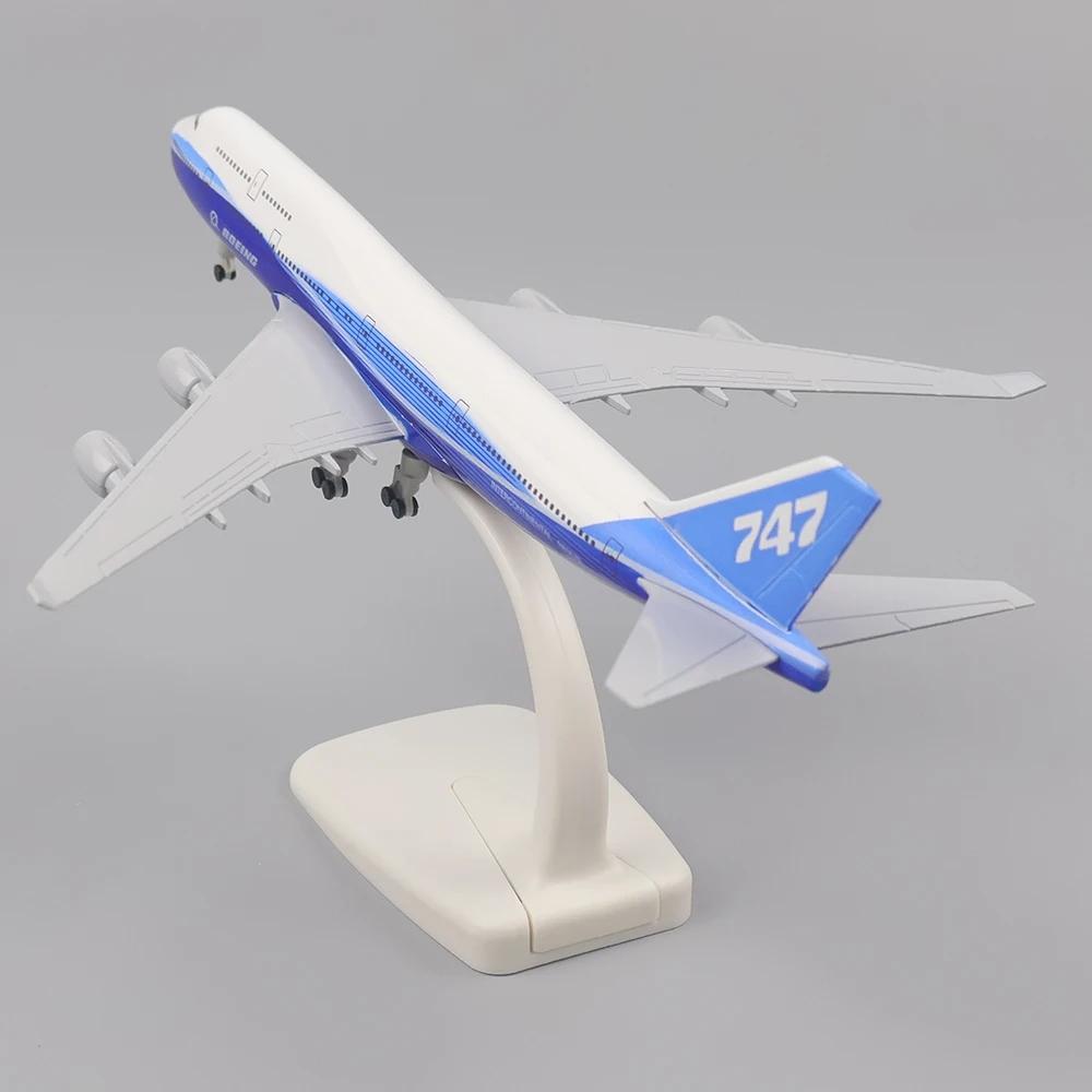 20 см Оригинальная модель самолета B747 Реплика из сплава Сувенирный самолет Подарок с подставкой для колес Коллекционный для любителя авиации