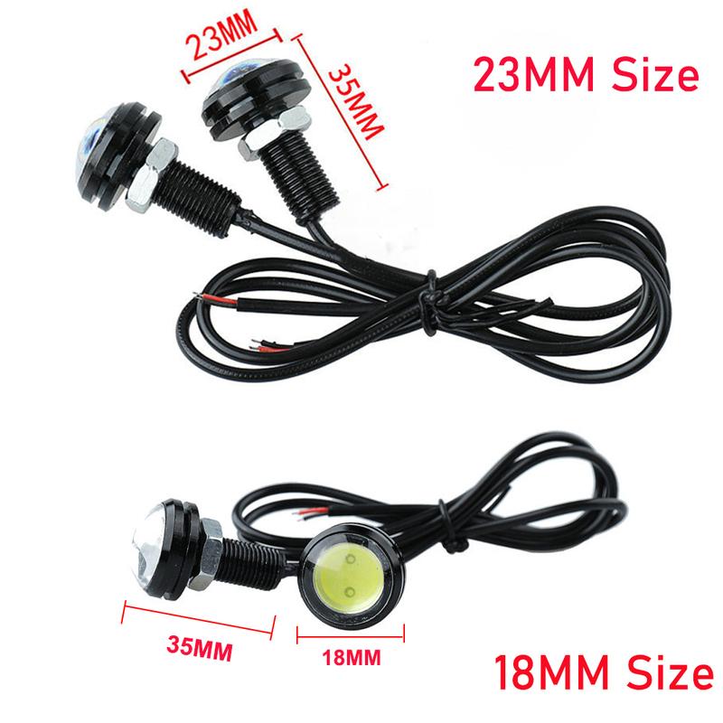 10 Pcs / Pack 18/23 MM DRL Daylight Daytime Running Lights Backup Reversing Parking Signal Car Lamps Led Eagle Eye 12V