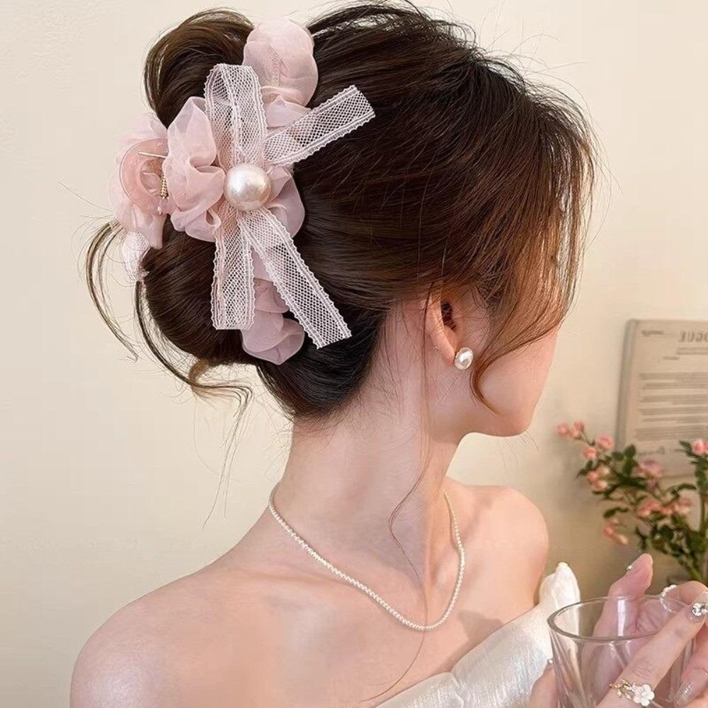 Back of Head Women Hair Clip Round Bead Shark Clip 2026 Hair Claws Hair Accessory