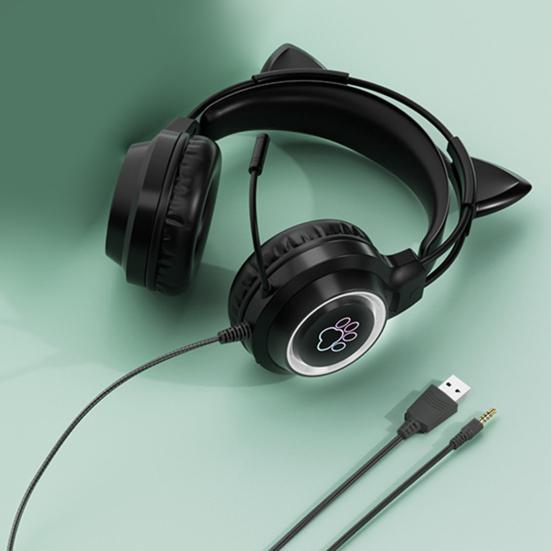 Проводные наушники с объемным звуком на 360 градусов, шумоподавлением и микрофоном, RGB-подсветка, проводная гарнитура, игровые принадлежности