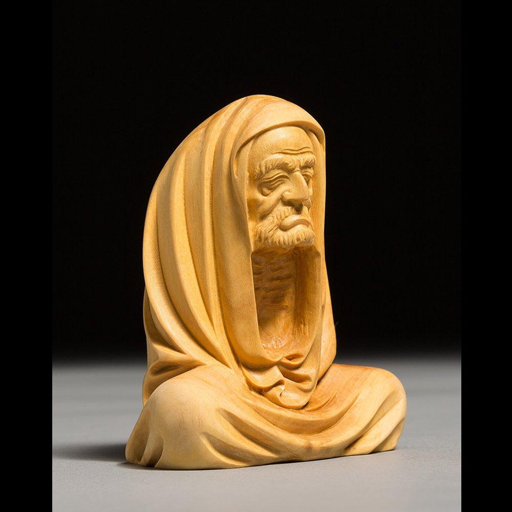 Seated Bodhidharma Natural Boxwood Carved Bodhidharma Wooden Buddha Deity Buddhist Founder of Chinese Zen Zen Shaolin Buddha Fulfillment of Good