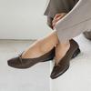Jisyu Handmade Natural Leather Lorend Cubic Comfort Flats