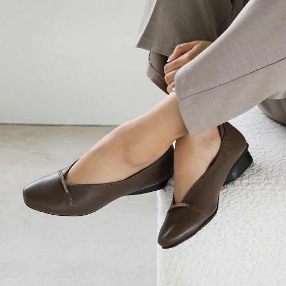 Jisyu Handmade Natural Leather Lorend Cubic Comfort Flats