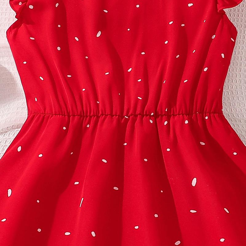Платье для девочек Детская одежда Летнее платье принцессы с рукавами-крылышками для маленьких девочек в стиле ретро