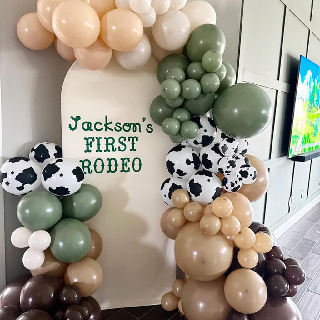 82pcs Green Denim Birthday Balloons Set Earthy Welcome Party Balloons Decoration Room Decoration