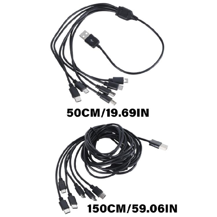 Эффективный USB-кабель для зарядки, шнур питания с разъемами USB 5Pin и Type C для одновременной зарядки шести устройств