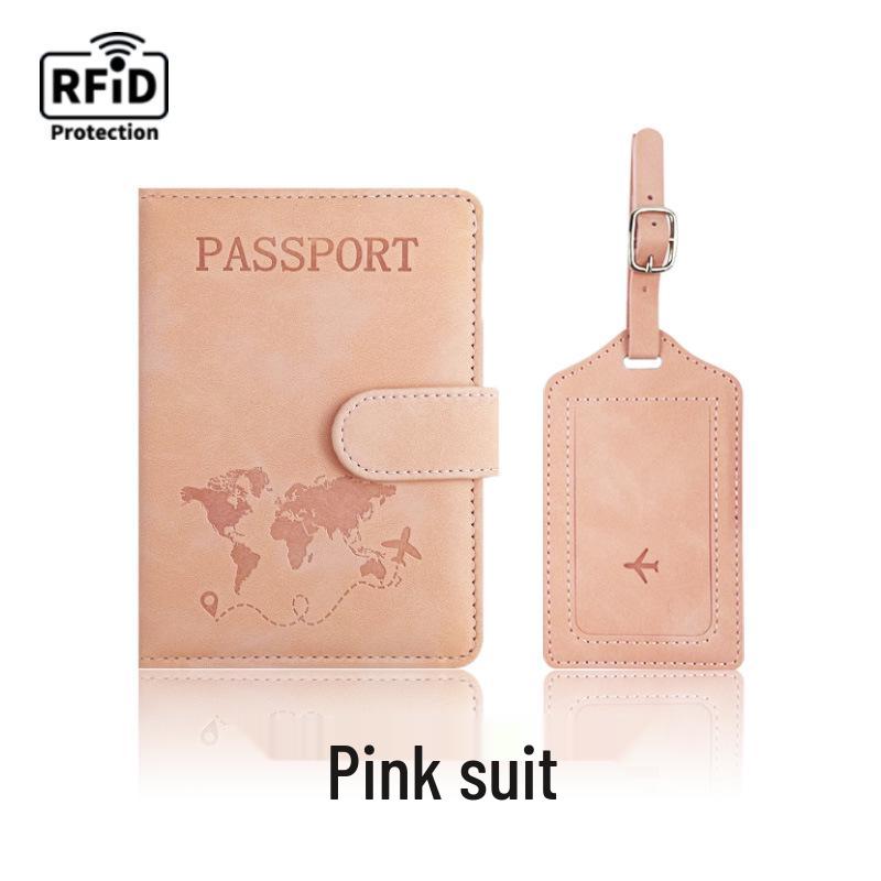 Набор: меняющий цвет держатель для паспорта из ПУ кожи и багажная бирка с RFID-защитой