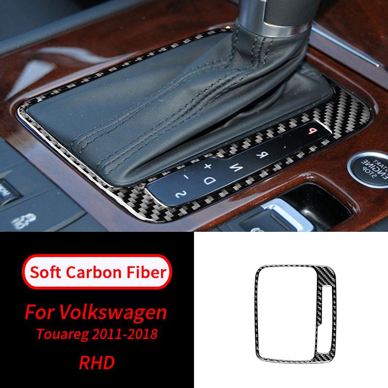 Для VW Touareg 2011-2018 мягкое углеродное волокно панель переключения передач наклейка отделка салона автомобиля аксессуары салон автомобиля