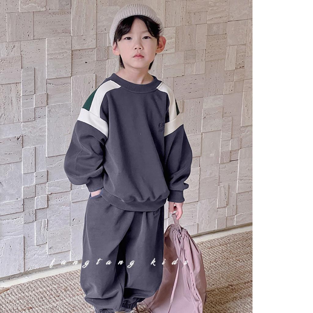 Мальчиковый осенний наряд, Детская одежда, Новый стиль, Детская осенняя толстовка в западном стиле, Комплект из двух предметов, Мальчиковая весенне-осенняя одежда