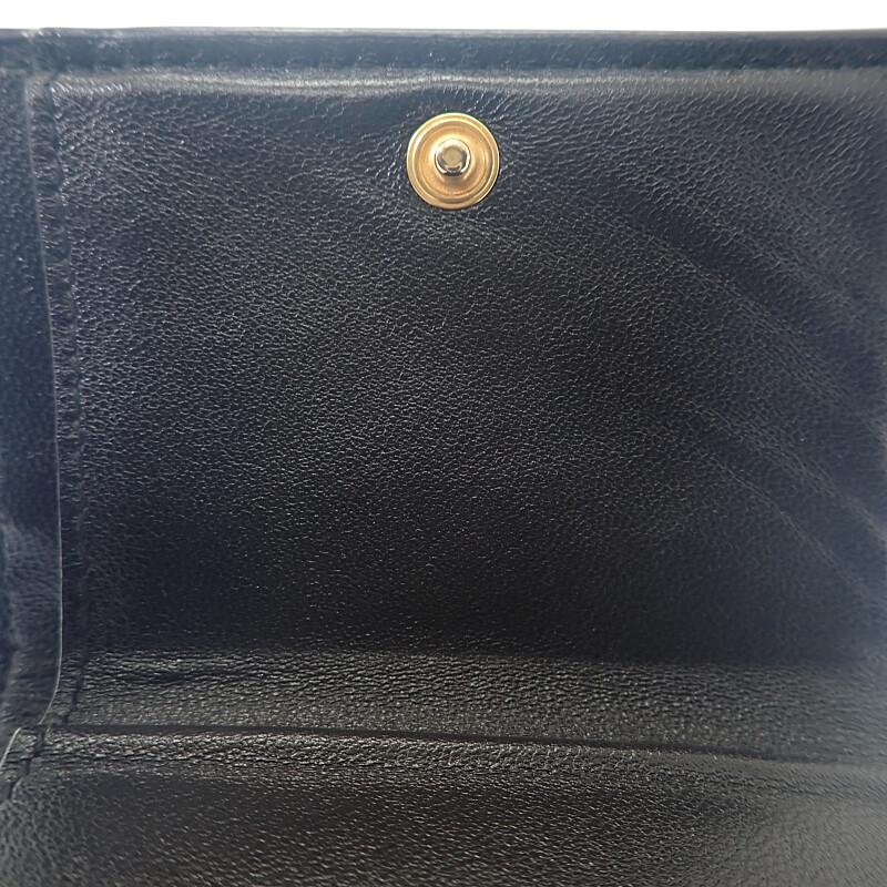 Saint Laurent 668274BOWA11000 Tri-fold Wallet Black Calfskin Women