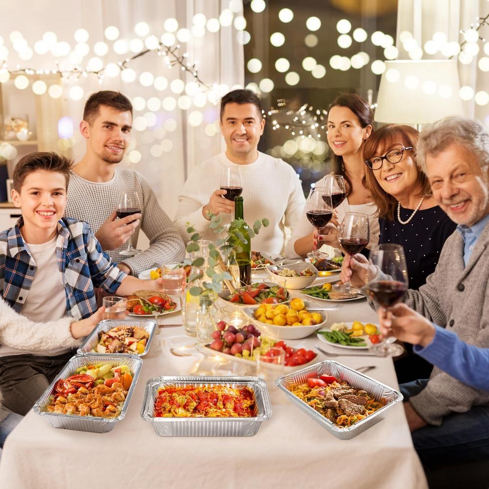 10 шт. с крышками из фольги пищевые контейнеры квадратные миски для барбекю новые противни для выпечки на вынос