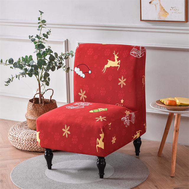 Bohemian Armless Chair Cover Stretch Spandex Accent Dining Chair Covers Nordic Sofa Slipcovers For Living Room Christmas Decor