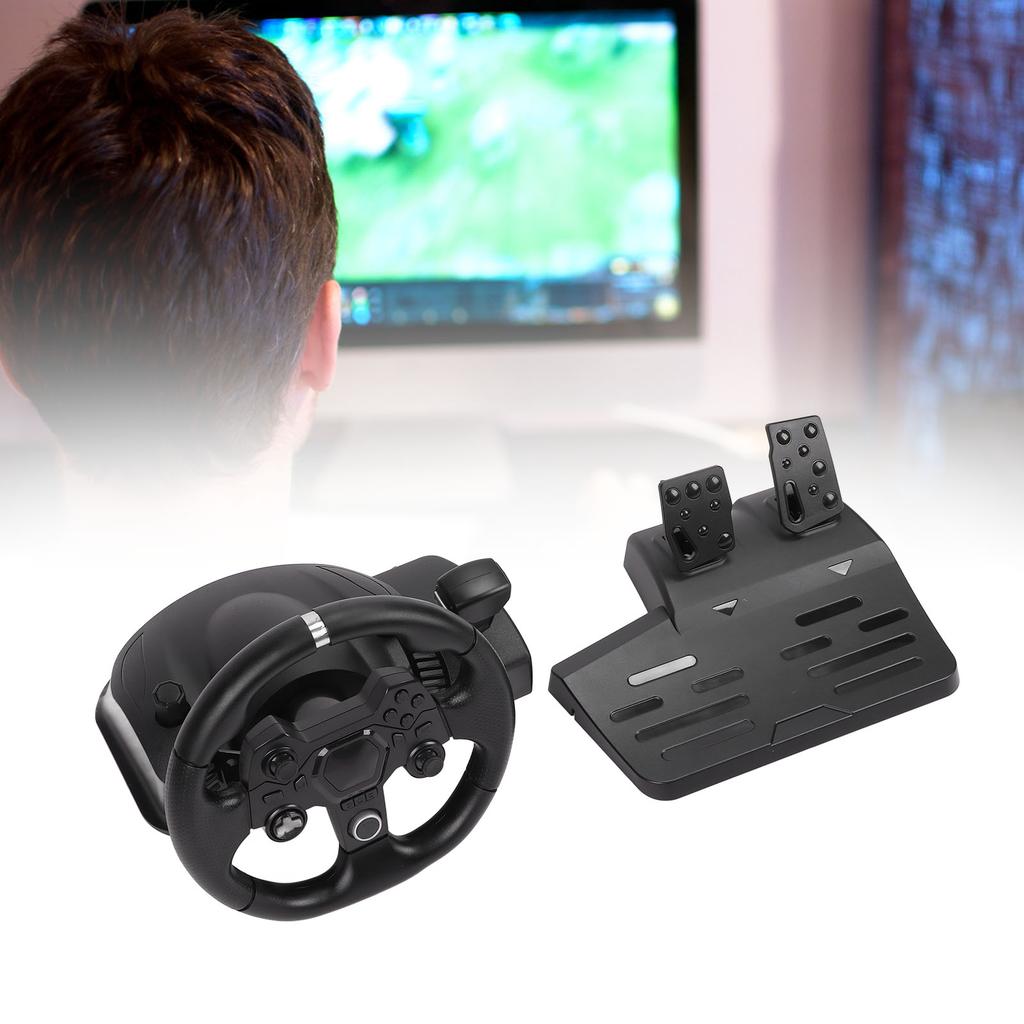 Игровой вибрирующий руль для гонок, поворот 270°, 7 в 1, USB игровой гоночный руль с педалью для P