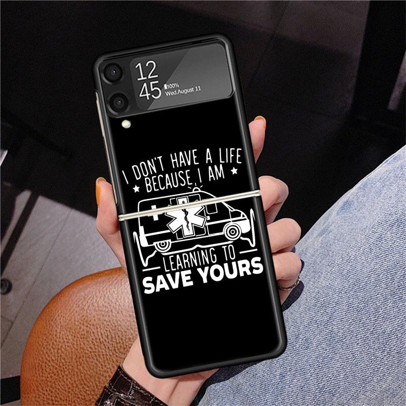 EMT EMS Medical Rescue Phone Case For Samsung Z Flip 7 6 5 4 3 Galaxy ZFlip7 ZFlip6 ZFlip5 ZFlip4 ZFlip3 5G Print Cover