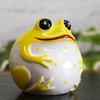 Лягушка орнамент Кутани изделия счастливая лягушка желтая глазурь керамика талисман удачи фэн-шуй предмет