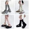 Lace Up Knitted Foot Cover Y2K Women Leg Warmers Pile Socks Bowknot Leg Cover  Student