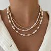 1pc Fashion Real Baroque Freshwater Pearl Necklace Women Custom Lucky Choker Pearl Beads Beaded Necklace Jewelry for Women