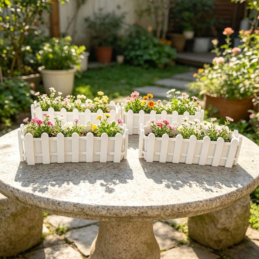 Rustic Style Fence Flowerpot Greenery Container Flower Arrangement Flower Pot Basket Home
