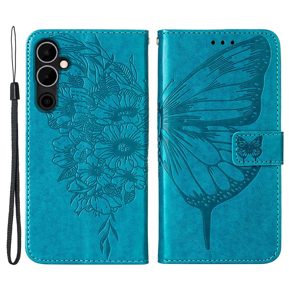 For TECNO Pova Neo 2 4G Wallet Case with Wrist Strap Butterfly Imprint Leather Phone Cover