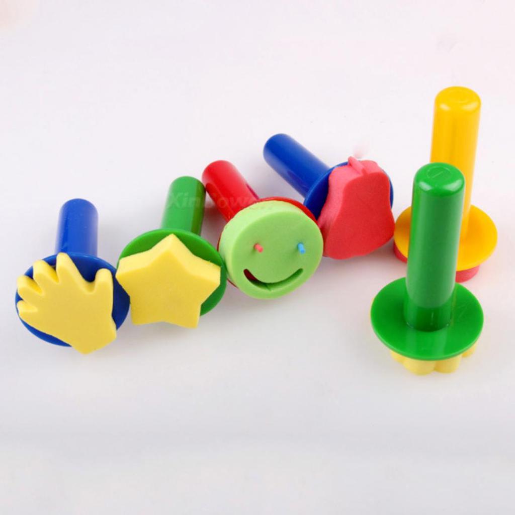 6шт/набор губки кисти для рисования цветов штамп DIY детский рисунок инструмент для рисования