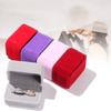 High-quality Wedding Square Velvet Jewelry Case Display Box Couple Double Ring Box Storage Box