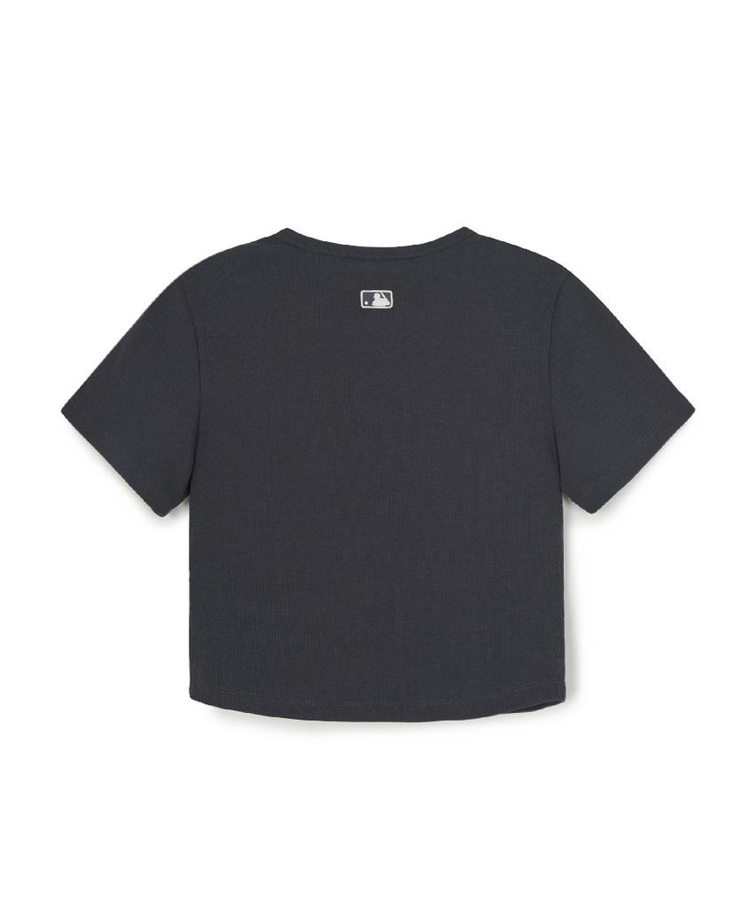 Женская винтажная облегающая футболка-henley с рубчиком и коротким рукавом Emelbi Sd (D.Угольно-серый)