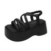 8cm Fashion Summer Women Rome Sandals New Arrival Ladies Leather Wedges Heels Female Outdoor Casual Platform Sandal Shoes 2024