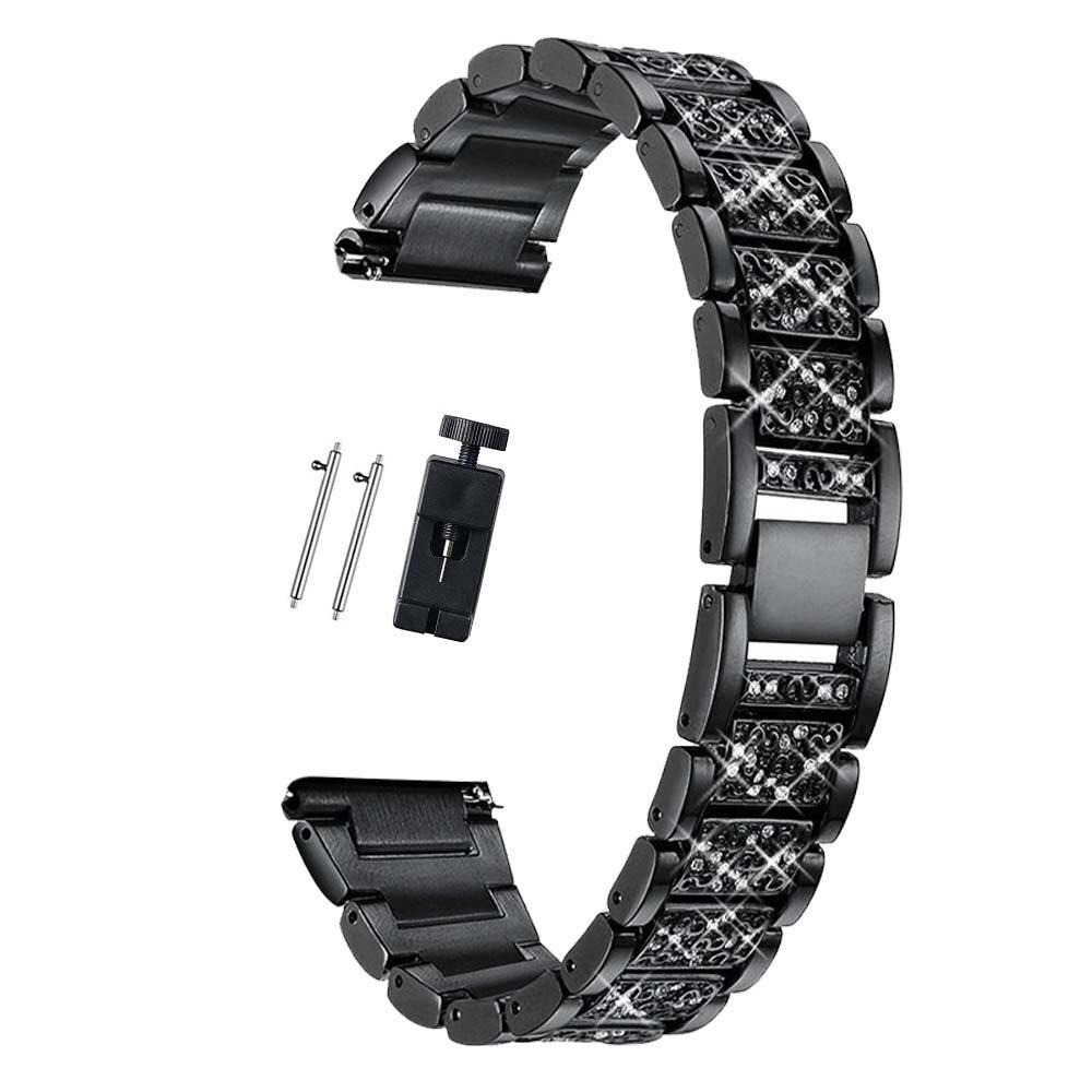 Женский металлический браслет с бриллиантами 20 мм 22 мм для Samsung Galaxy Watch4 40 42 мм для Huawei watch 3 pro, ремешок для часов из нержавеющей стали