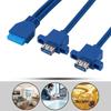 Durable 5Gbps USB3.0 19PIN To 2AF Cable Panel Mount with Screw Hole Front Panel Cable USB3.0 Expansion Cable PC Expansion