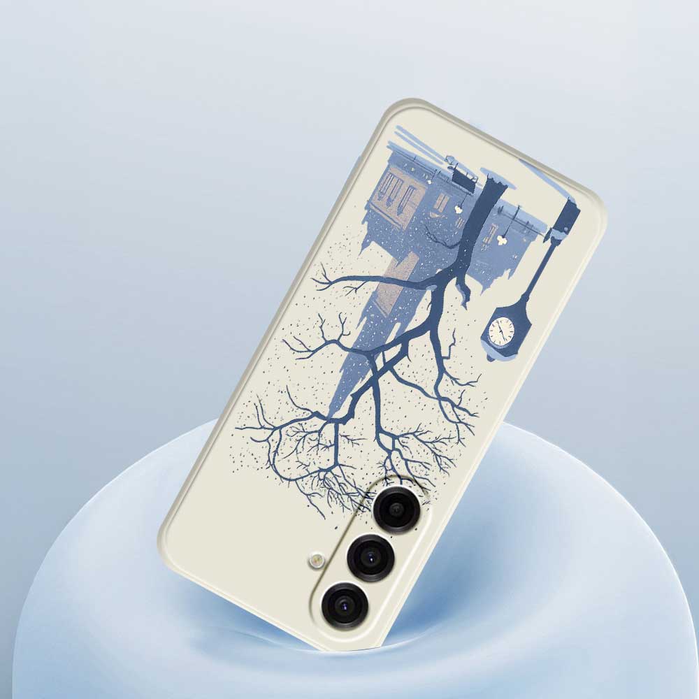 For Samsung Galaxy A17 5G Case Street Outside The Castle Pattern Printing Straight Edge TPU Phone Back Cover