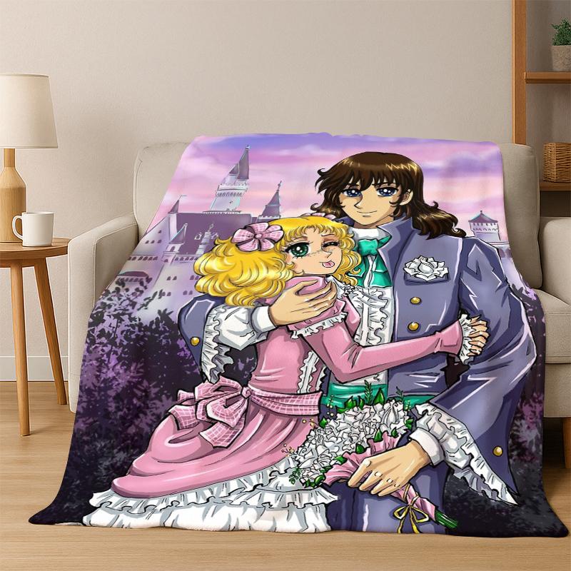 Candy Candy Girl Cartoon Anime Flannel Blanket Soft Warm Blanket Throw Blanket for Bedroom Living Room Bed Travel Picnic Gift