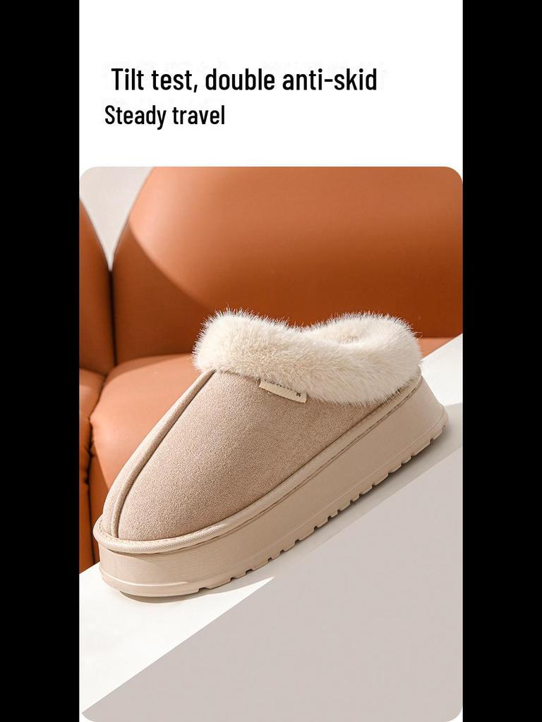 Зимние плюшевые тапочки Rogue Rabbit - нескользящие хлопковые тапочки с толстой подошвой для дома и улицы для женщин и мужчин