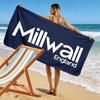 Millwall FC Art Print Beach Towel, Large Soft Quick Dry Towel for Beach Camping Swimming